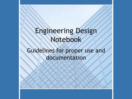 Engineering Design Notebook