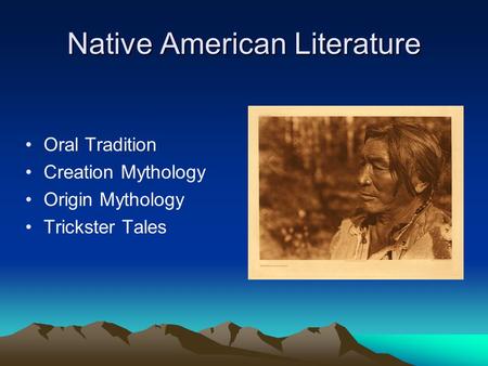 Native American Literature