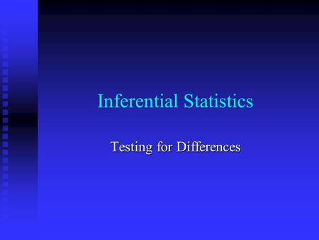 Inferential Statistics