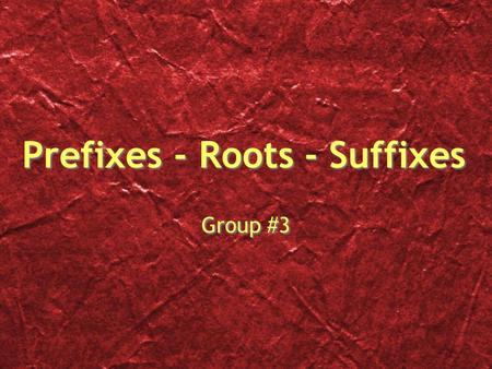 Prefixes - Roots - Suffixes Group #3. Ambi/Amphi Around or Both.