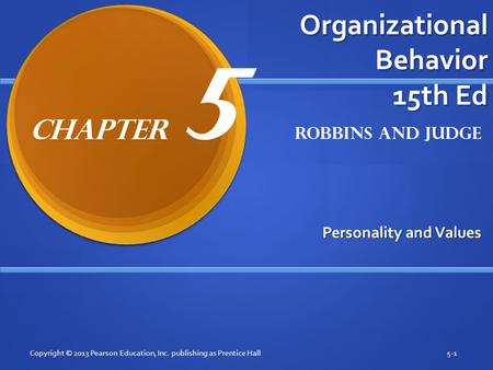 Organizational Behavior 15th Ed