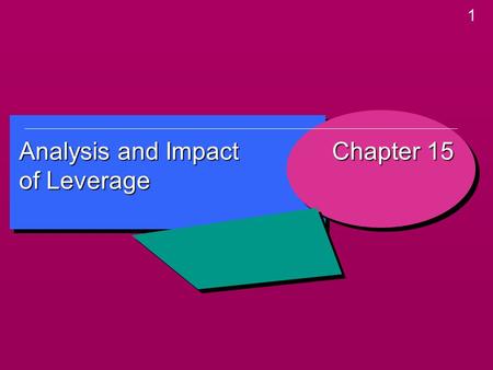 Analysis and Impact of Leverage Chapter 15.