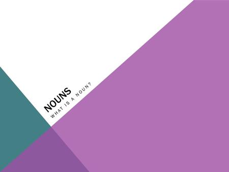 NOUNS WHAT IS A NOUN?. A noun is a word that names a person, a place, or a thing. How many nouns are in the following sentence? The birds rested in their.