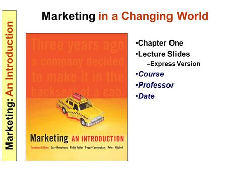 Marketing in a Changing World