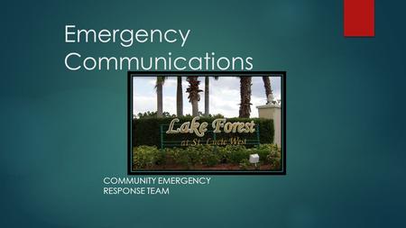 Emergency Communications