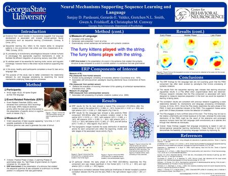 Conclusions Funding: NIH R01DC012037  The ERP findings for the language task are not surprising given that the P600 component has often been evoked by.