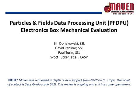 Particles & Fields Data Processing Unit (PFDPU)