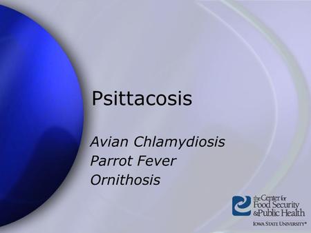 Psittacosis Avian Chlamydiosis Parrot Fever Ornithosis.