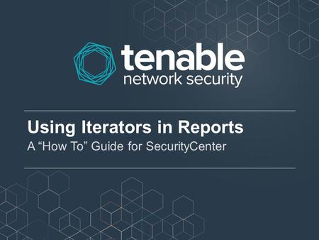 Using Iterators in Reports