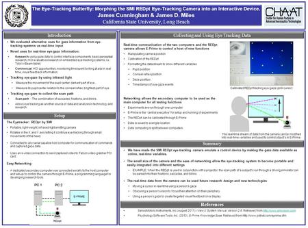 The Eye-Tracking Butterfly: Morphing the SMI REDpt Eye-Tracking Camera into an Interactive Device. James Cunningham & James D. Miles California State University,