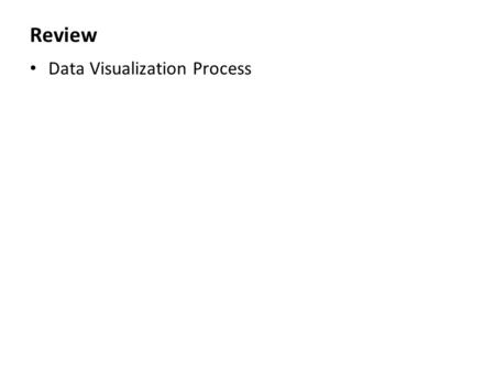 Review Data Visualization Process. Text Analysis/Text Mining Derive high-quality information on patterns and trends in the text via statistical pattern.