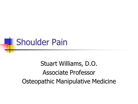 Osteopathic Manipulative Medicine