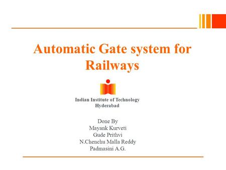 Automatic Gate system for Railways