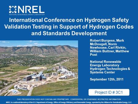 NREL is a national laboratory of the U.S. Department of Energy, Office of Energy Efficiency and Renewable Energy, operated by the Alliance for Sustainable.