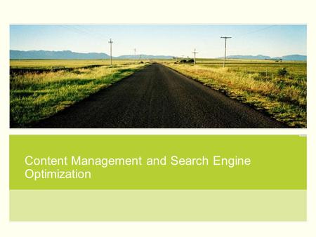 Content Management and Search Engine Optimization.