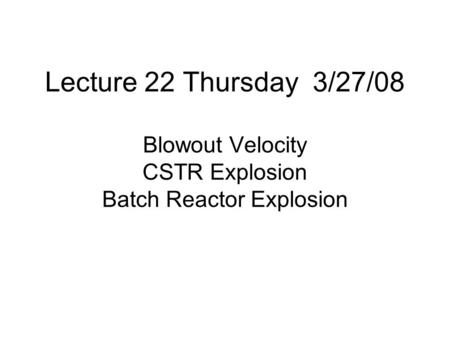 CSTR with Heat Effects Energy Balance for CSTRs Equation (8-9)        (page 476)