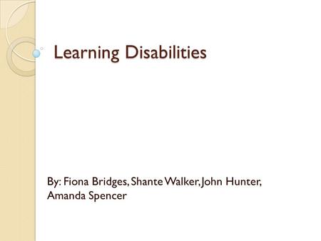 Learning Disabilities