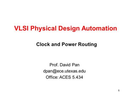 VLSI Physical Design Automation