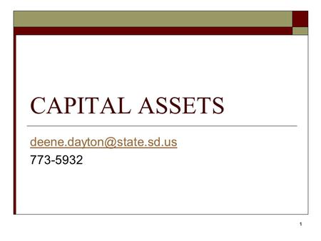 1 CAPITAL ASSETS 773-5932.