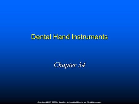 Dental Hand Instruments