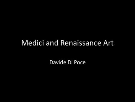 Medici and Renaissance Art