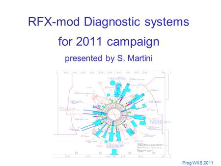 Prog WKS 2011 RFX-mod Diagnostic systems for 2011 campaign presented by S. Martini.