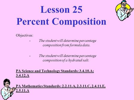 Lesson 25 Percent Composition