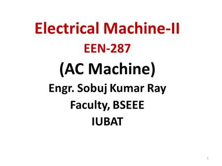 Electrical Machine-II