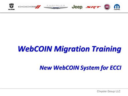 WebCOIN Migration Training