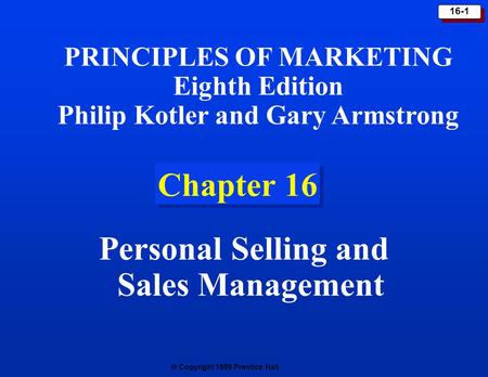 Personal Selling and Sales Management