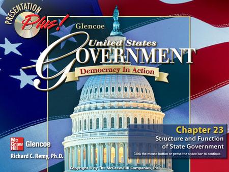 Splash Screen Contents Chapter Focus Section 1Section 1State Constitutions Section 2Section 2The Three Branches Section 3Section 3State Government Policy.