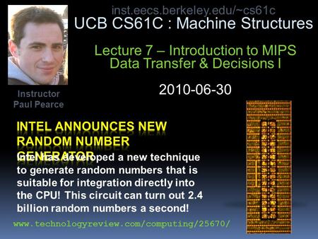 Intel has developed a new technique to generate random numbers that is suitable for integration directly into the CPU! This circuit can turn out 2.4 billion.