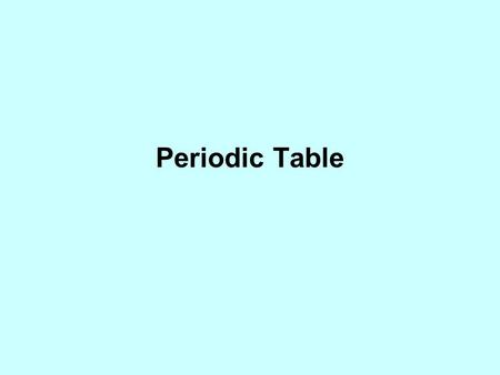 Periodic Table.