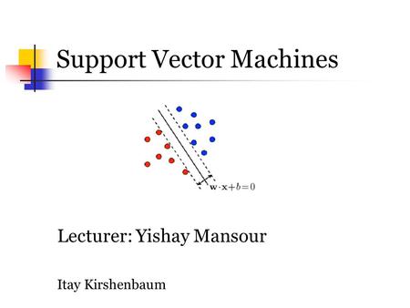 Support Vector Machines