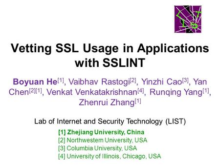 Vetting SSL Usage in Applications with SSLINT