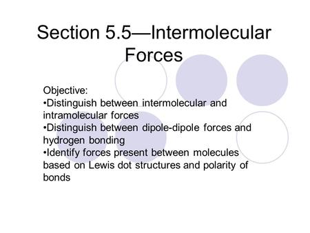 Section 5.5—Intermolecular Forces