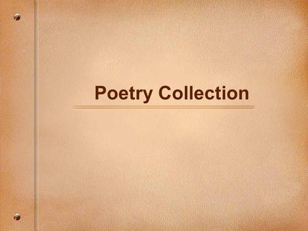 Poetry Collection.