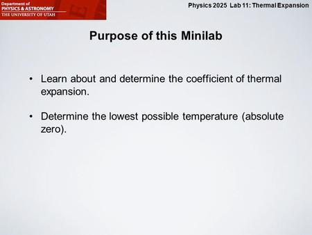 Purpose of this Minilab