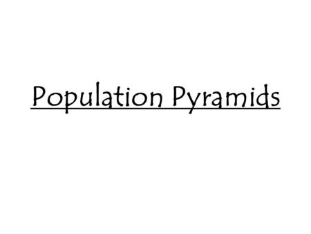 Population Pyramids.