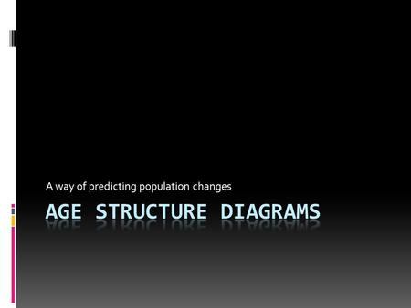 A way of predicting population changes. POPULATION STRUCTURE The population pyramid displays the age and sex structure of a country or given area Population.