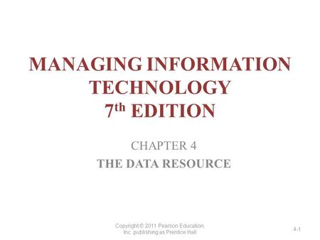 MANAGING INFORMATION TECHNOLOGY 7th EDITION