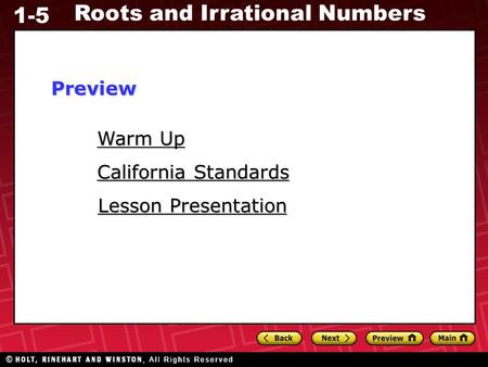 Preview Warm Up California Standards Lesson Presentation.