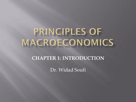 PRINCIPLES OF MACROECONOMICS