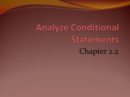 Analyze Conditional Statements