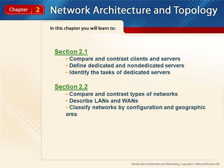 Section 2.1 Section 2.2 Compare and contrast clients and servers