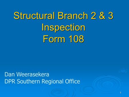 Structural Branch 2 & 3 Inspection Form 108