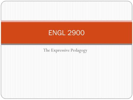 The Expressive Pedagogy