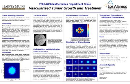 The Initial Model Los Alamos provided our team with a working 3-dimensional model for simulating tumor spheroids, which are small lab- grown tumors. The.