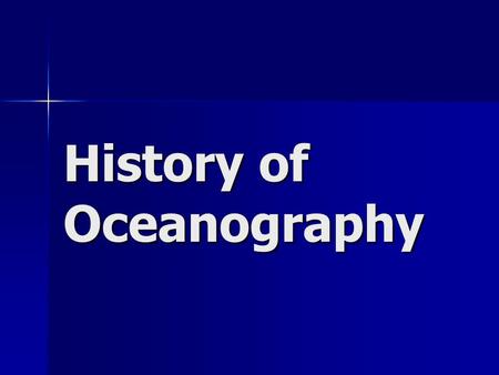 History of Oceanography