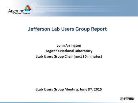 Jefferson Lab Users Group Report